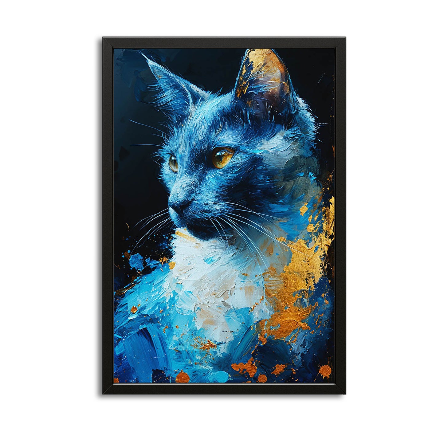 Blue Cat Painting Canvas