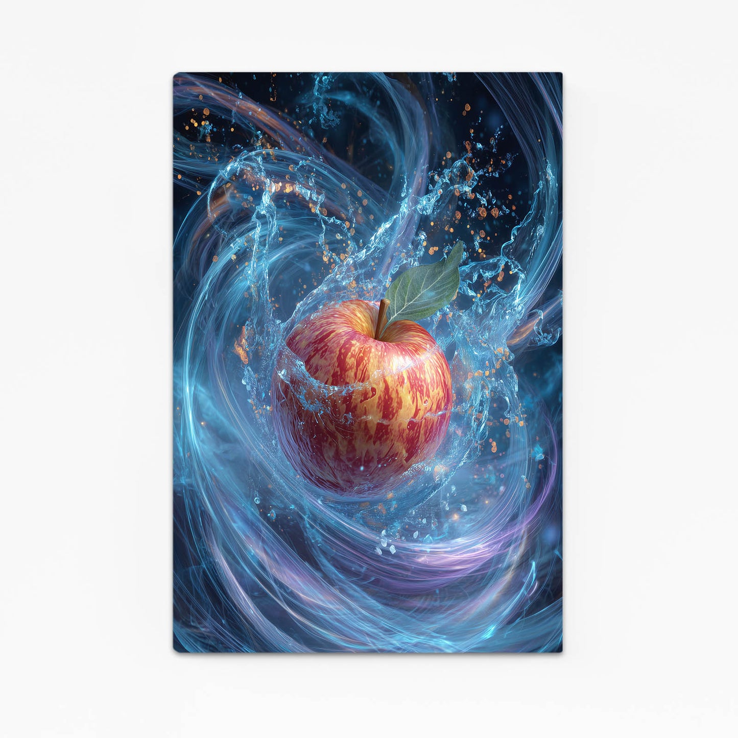 Blue Energy Swirl Apple Wall Decor – blue energy swirl apple canvas print