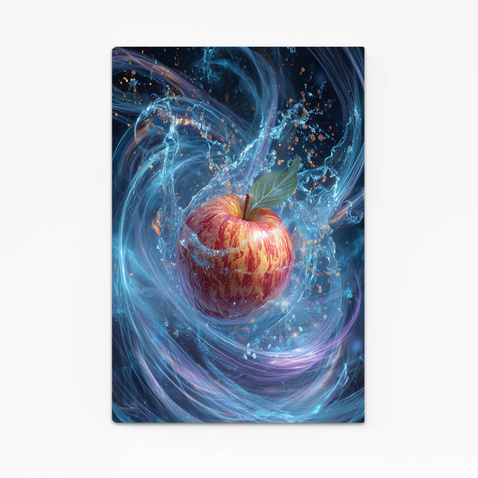 Blue Energy Swirl Apple Wall Decor – blue energy swirl apple canvas print