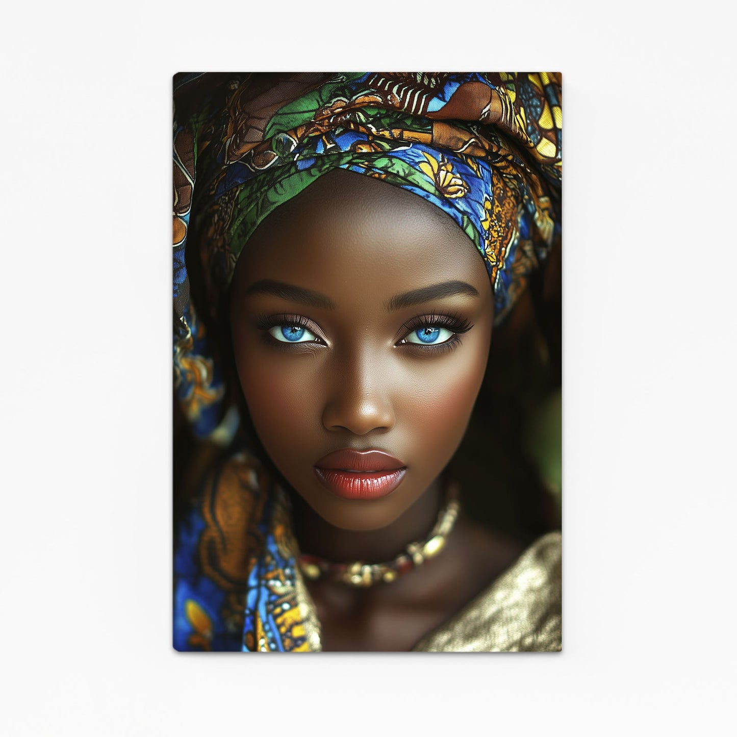 Blue Eye African Wall Art Decor — african art canvas print in brown tones