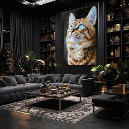 Blue Eyes Bengal Cat Art