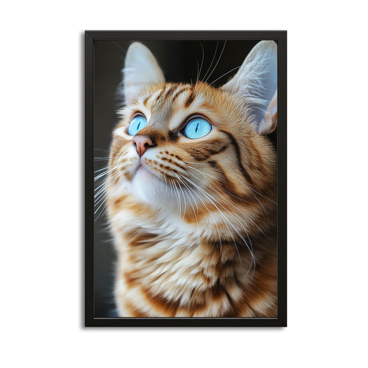 Blue Eyes Bengal Cat Art – canvas print on white background