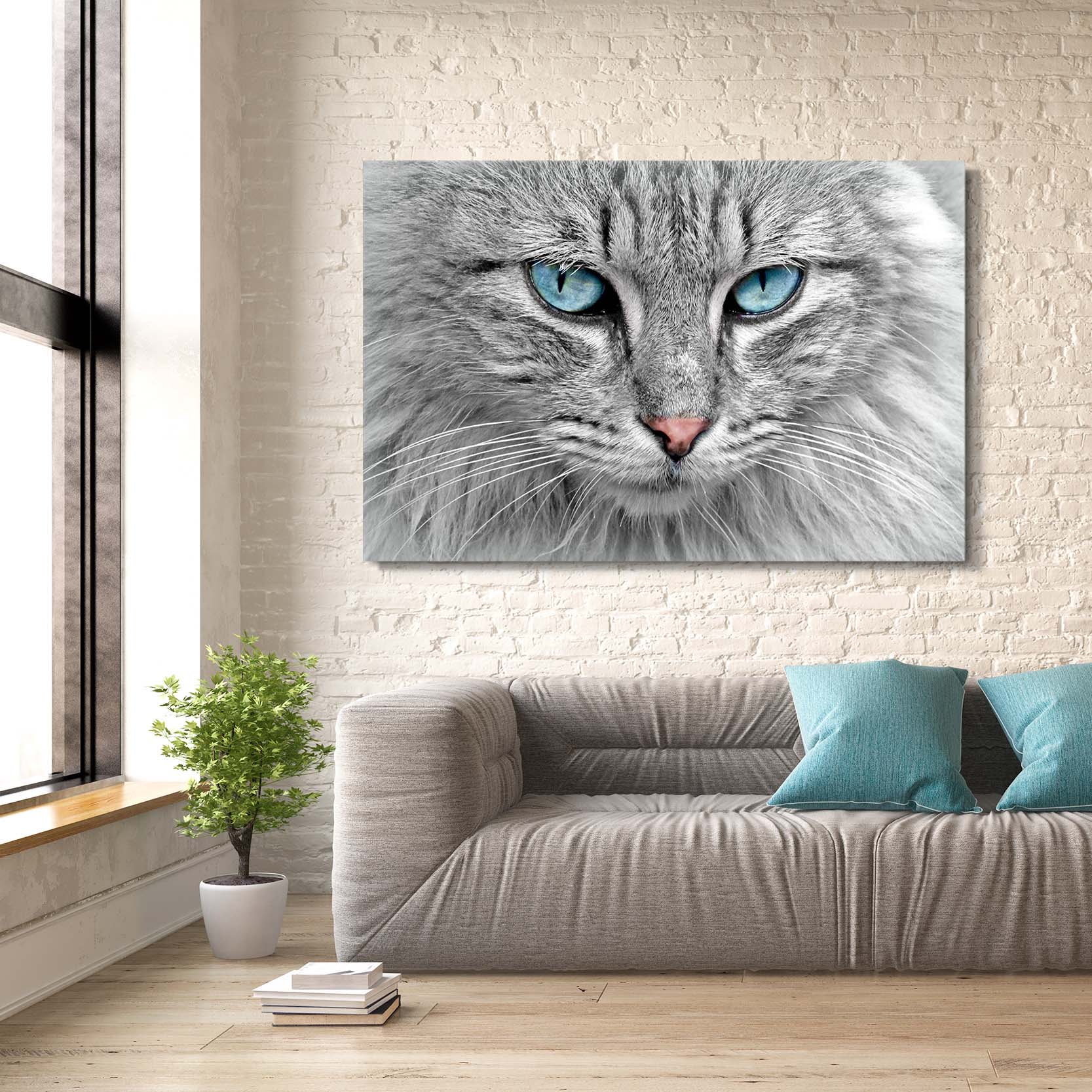 Blue Eyes Cat Art