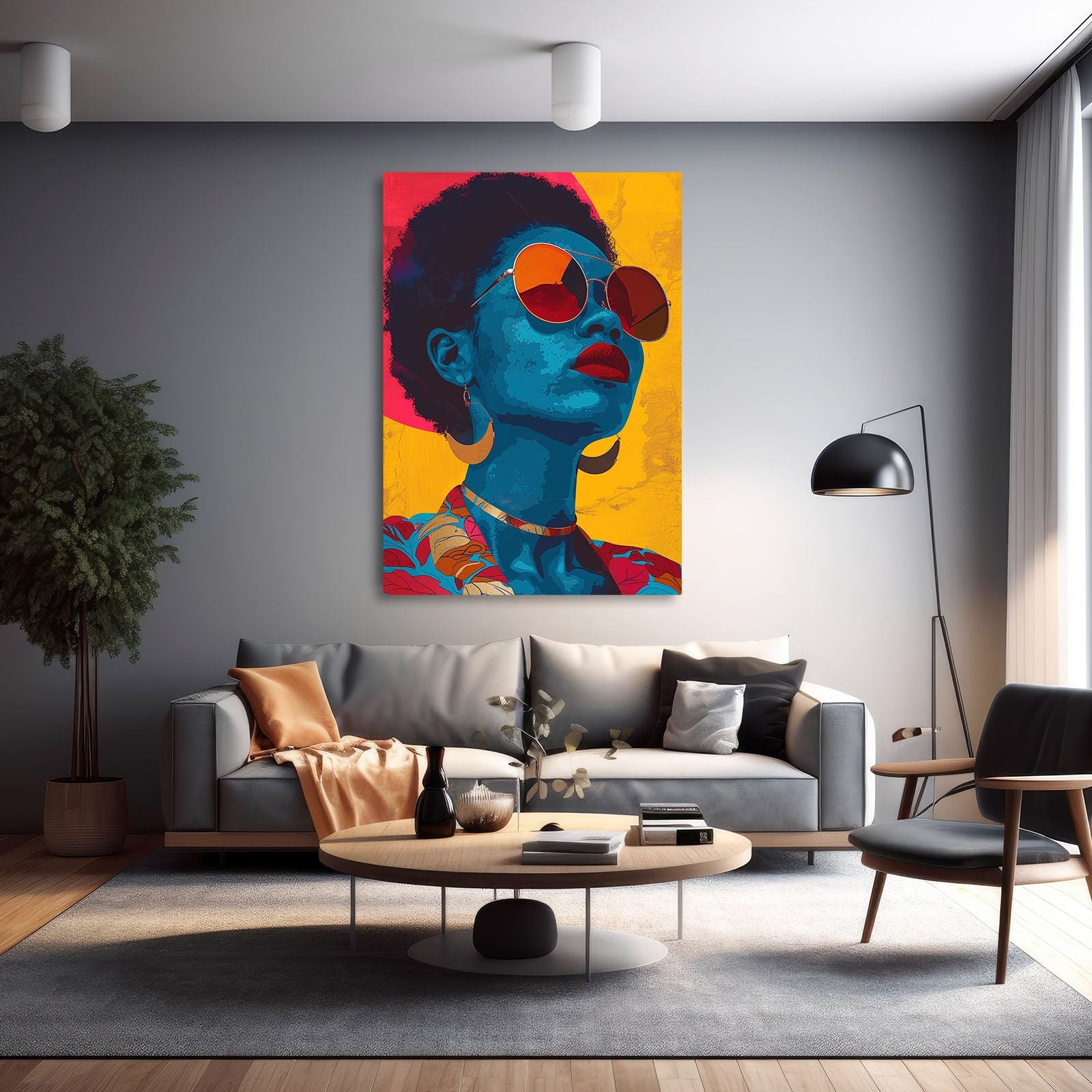 Blue Face Girl African Art