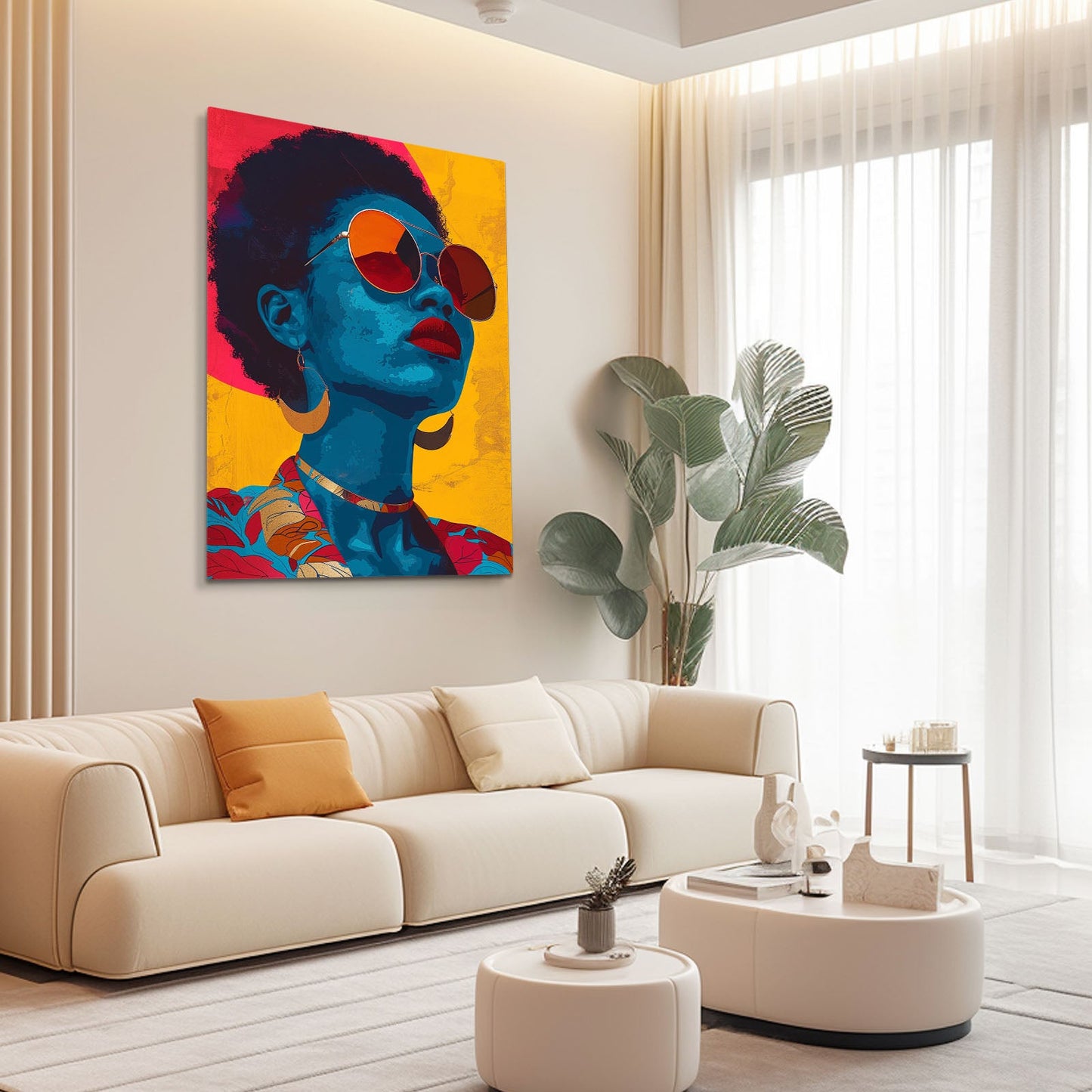 Blue Face Girl African Art