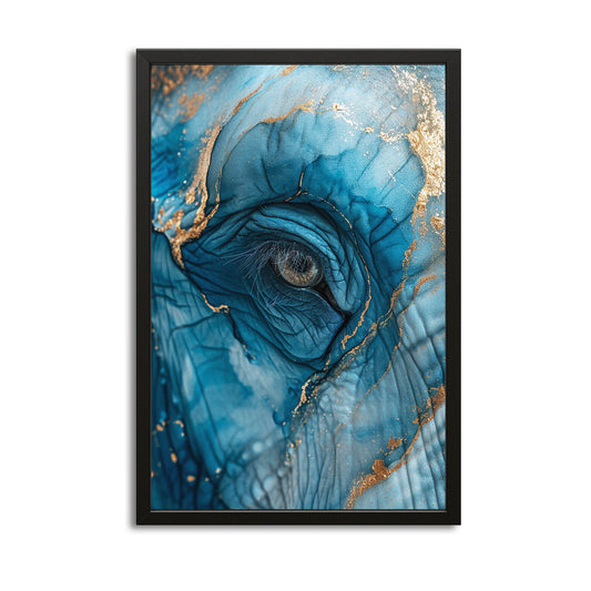 Blue Gaze Elephant Art – canvas print on white background