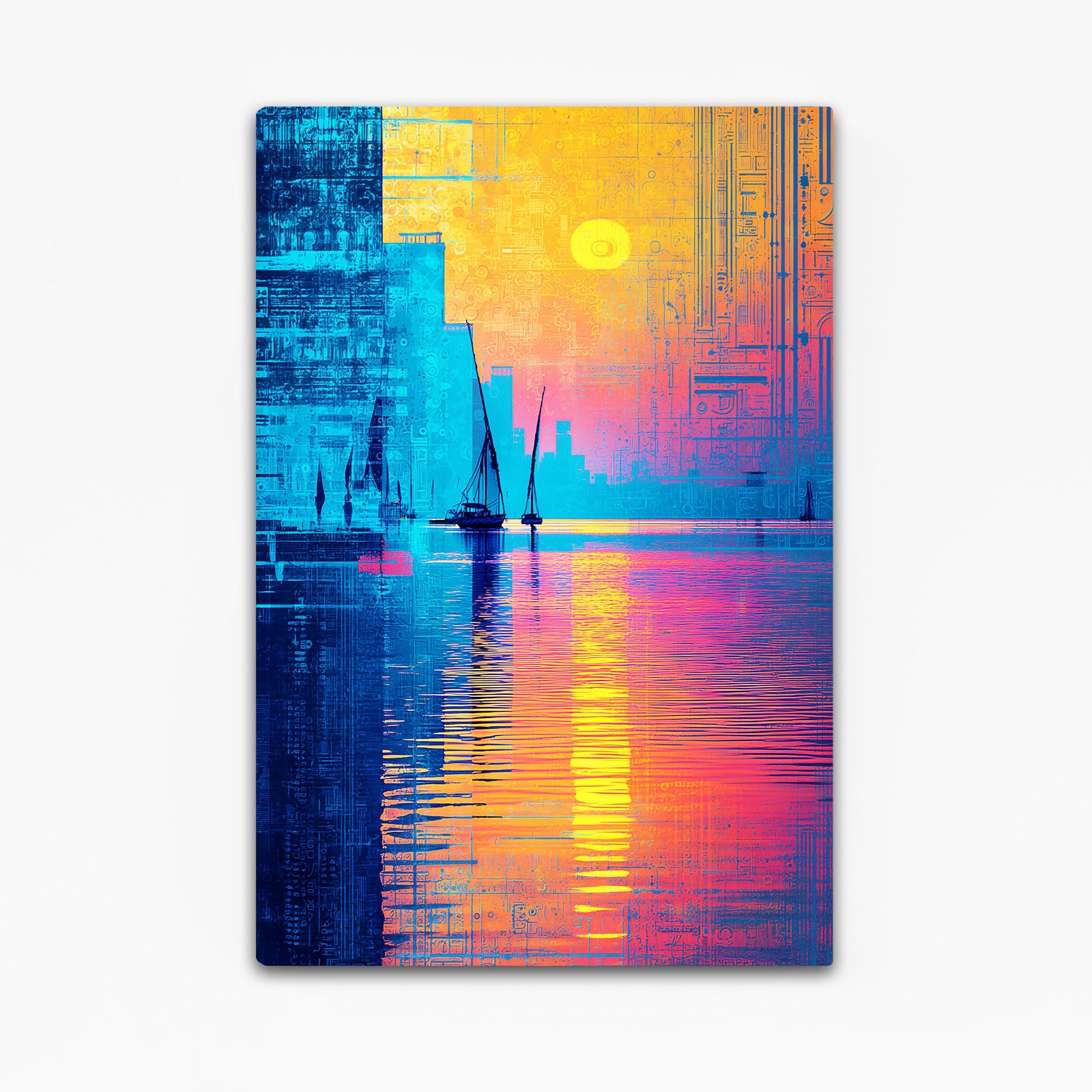 Blue Gold Pyramid Reflection Egyptian Art – blue gold pyramid reflection egyptian canvas print