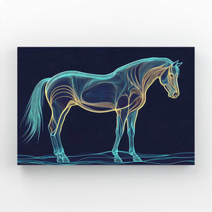 Blue Line Horse Wall Art