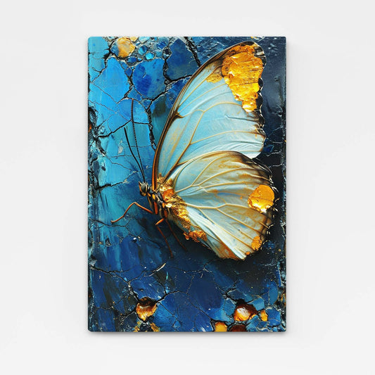 Blue Marble Butterfly Wall Art