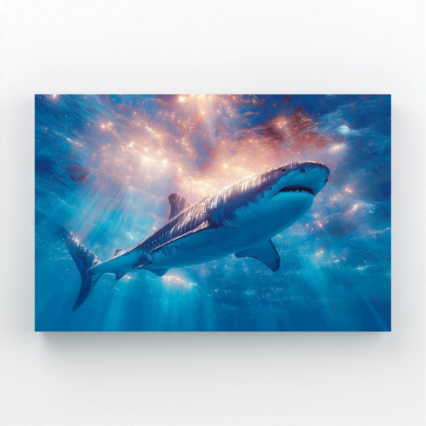 Blue Nebula Galaxy Shark Canvas Art – blue nebula galaxy shark canvas print