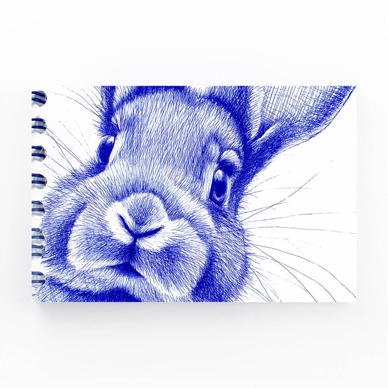 Blue Rabbit Art – angled canvas view on white background