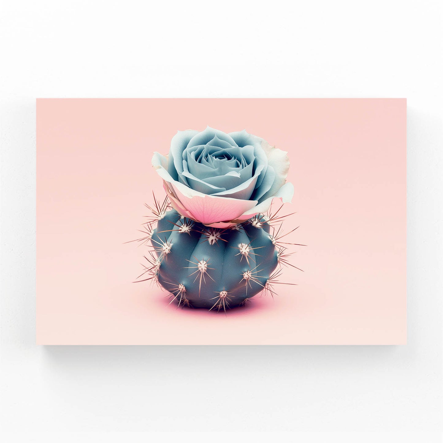 Blue Rose Pot Cactus Art – blue rose pot cactus canvas print
