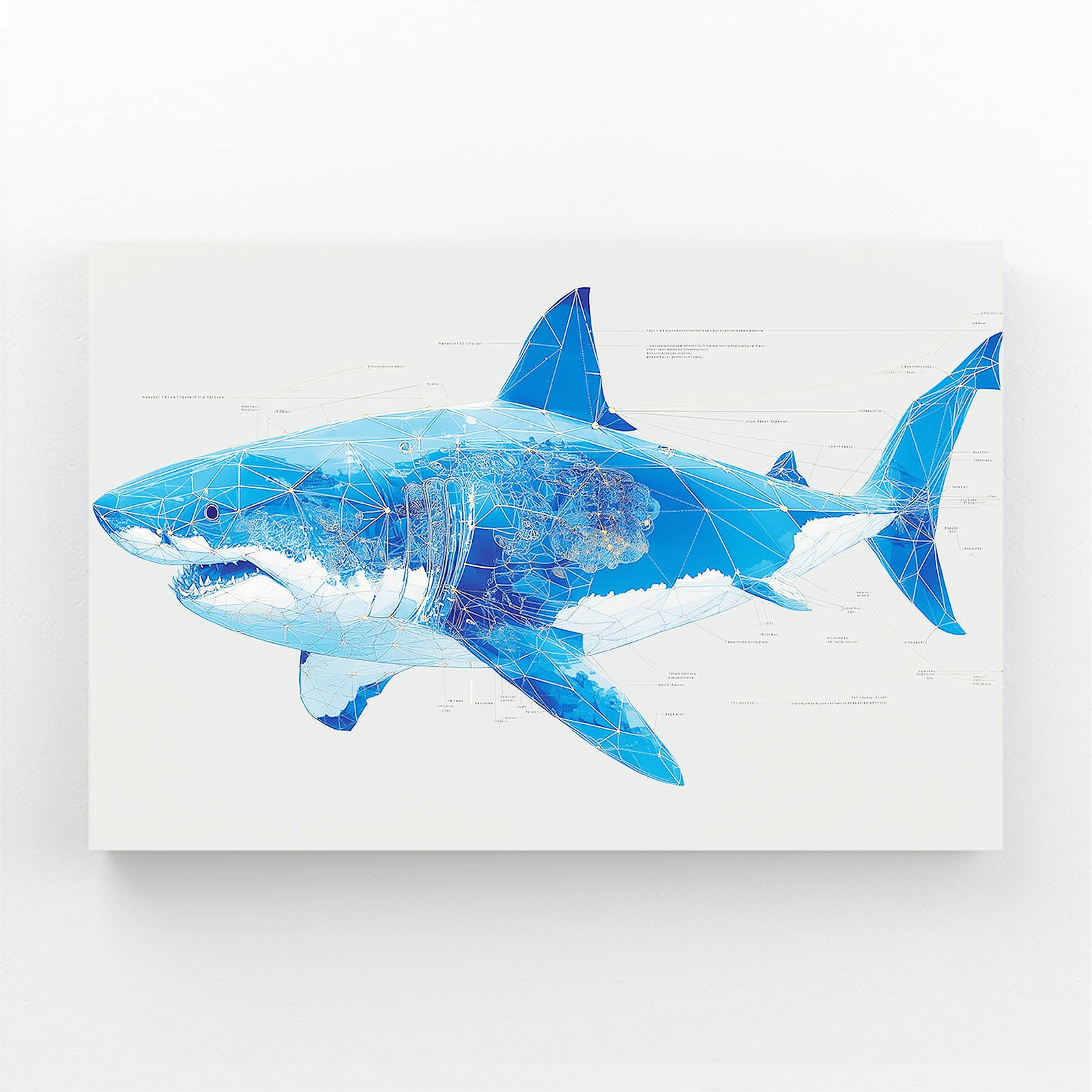 Blue Sketch Modern Shark Canvas Art – blue sketch modern shark canvas print