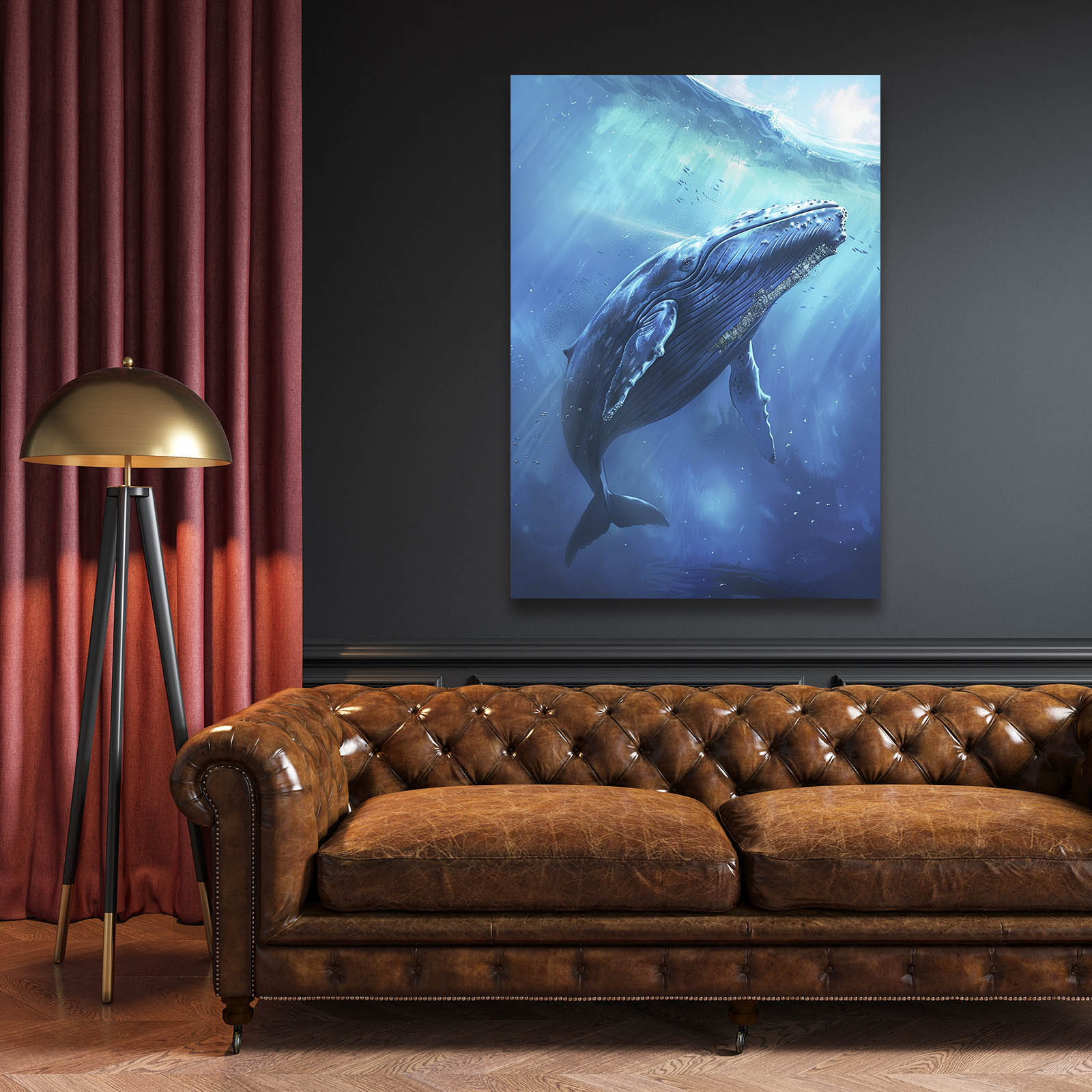 Blue Whale Print Art