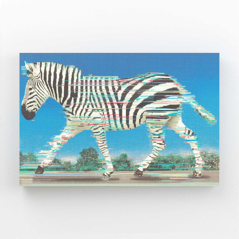 Blue Zebra Canvas – styled in a furnished interior