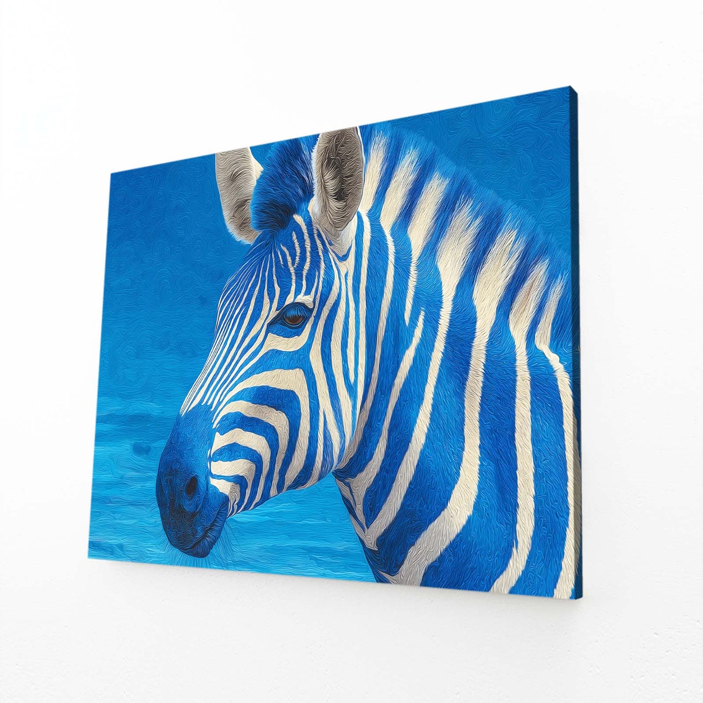 Blue Zebra Prints – blue canvas print
