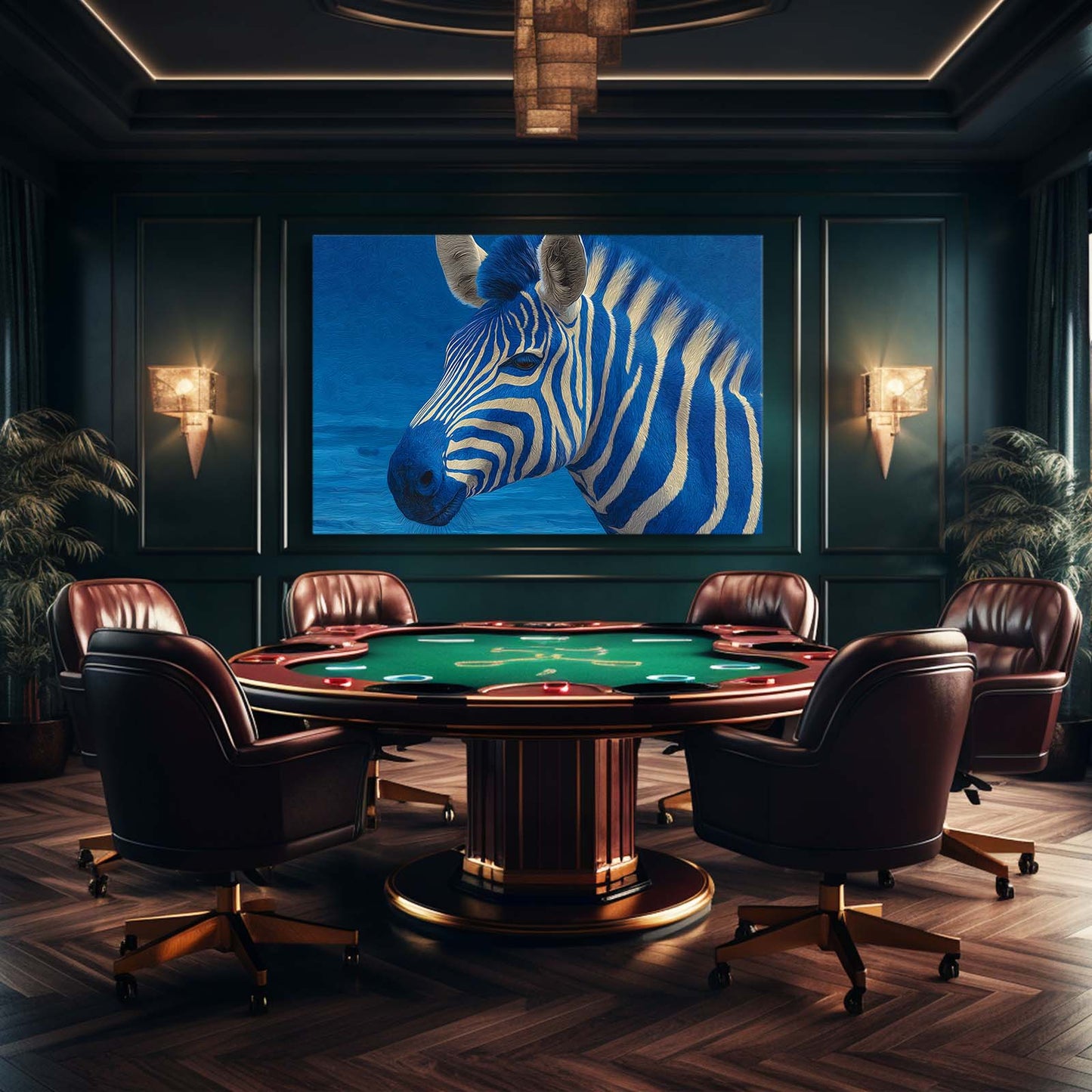 Blue Zebra Prints – styled in a furnished interior