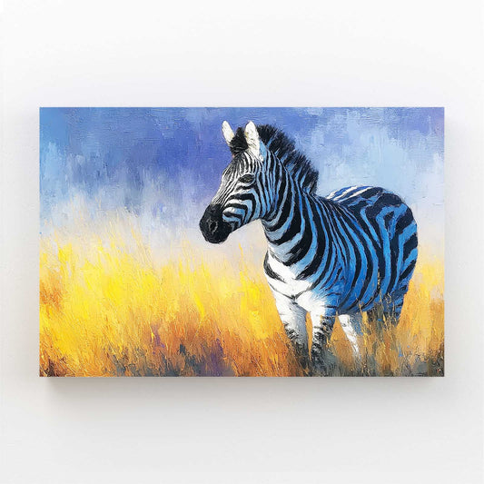 Blue Zebra Wall Art – blue canvas print