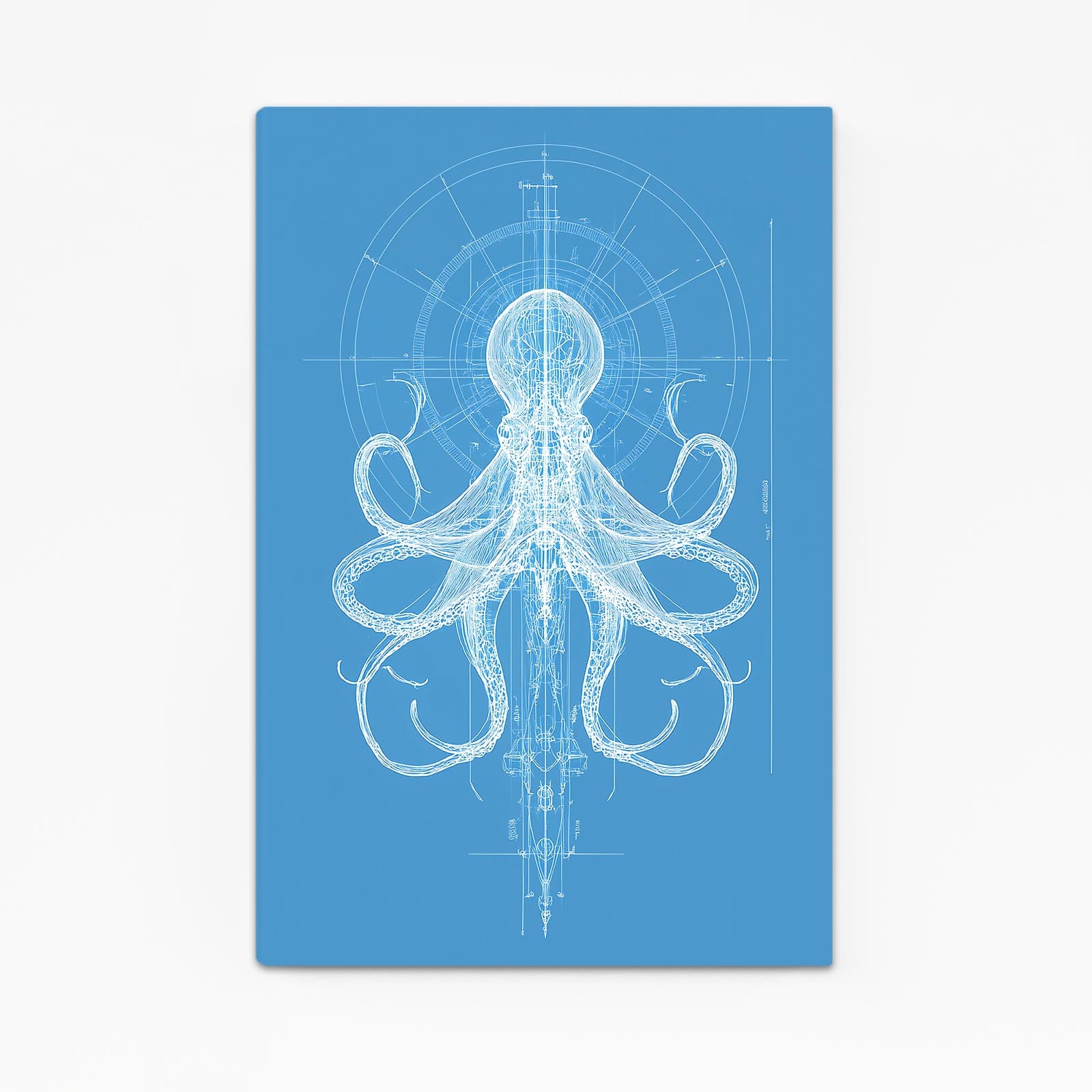 Blueprint Schematic Octopus Prints – blueprint schematic octopus canvas print