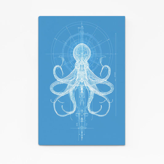 Blueprint Schematic Octopus Prints – blueprint schematic octopus canvas print