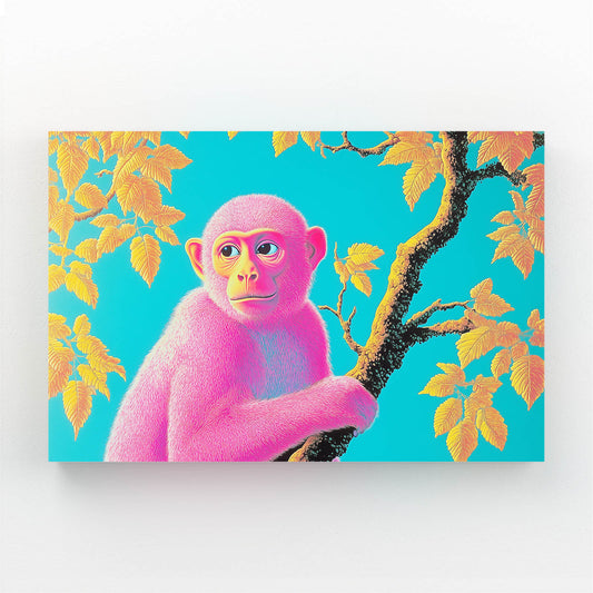 Blush Gold Branch Monkey Wall Decor – blush gold branch monkey canvas print