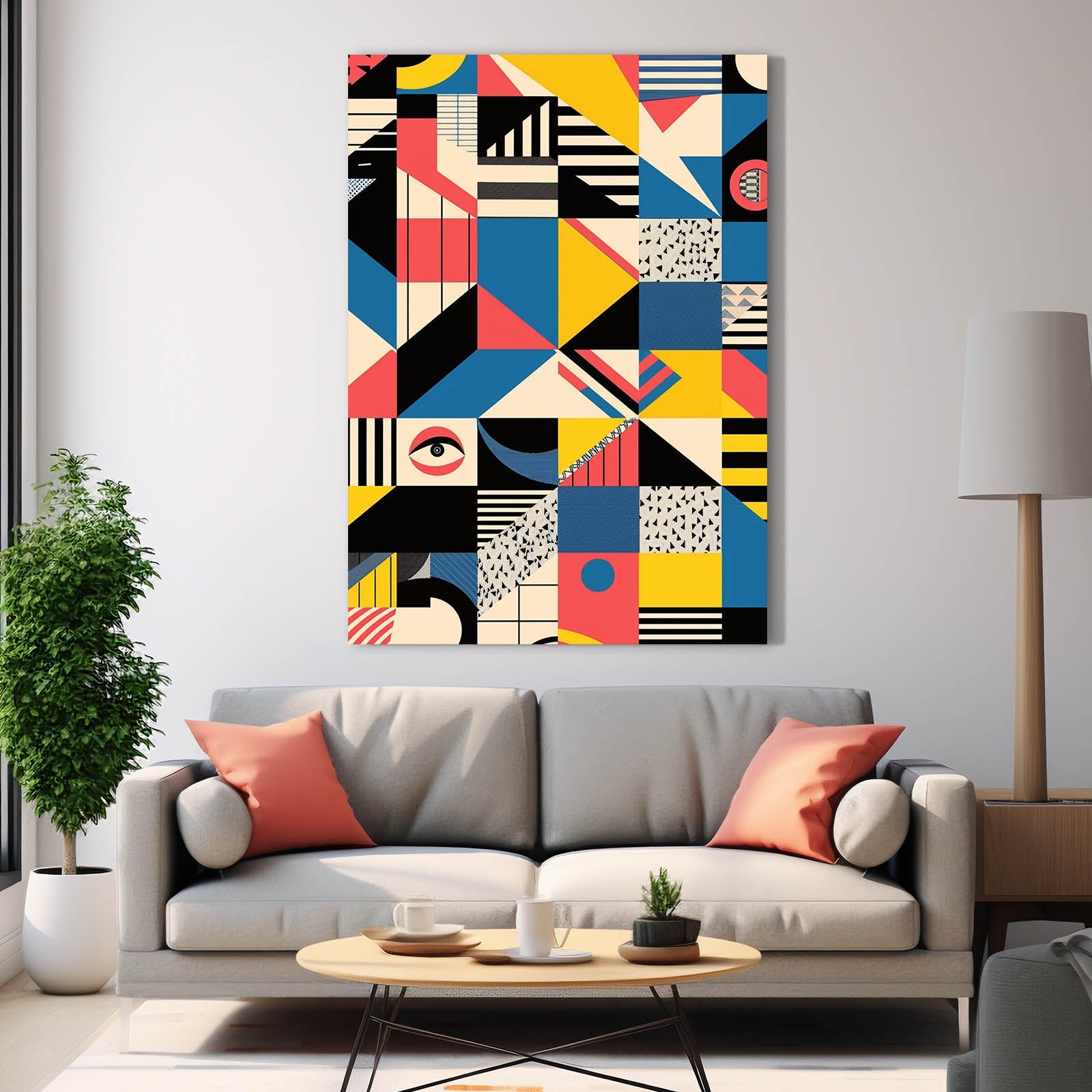 Boho Art Colors — abstract canvas print in blue tones, view 5