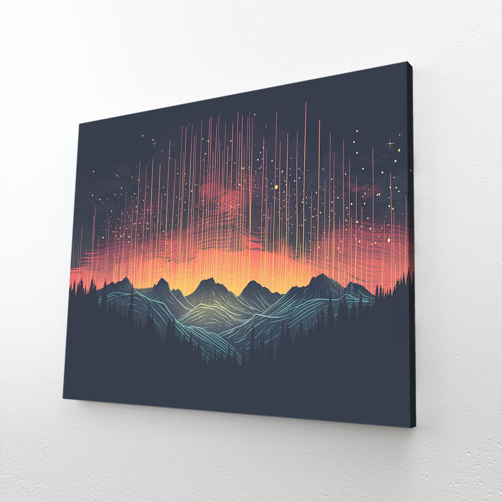 Boho Art For Wall — abstract canvas print in blue tones, view 2