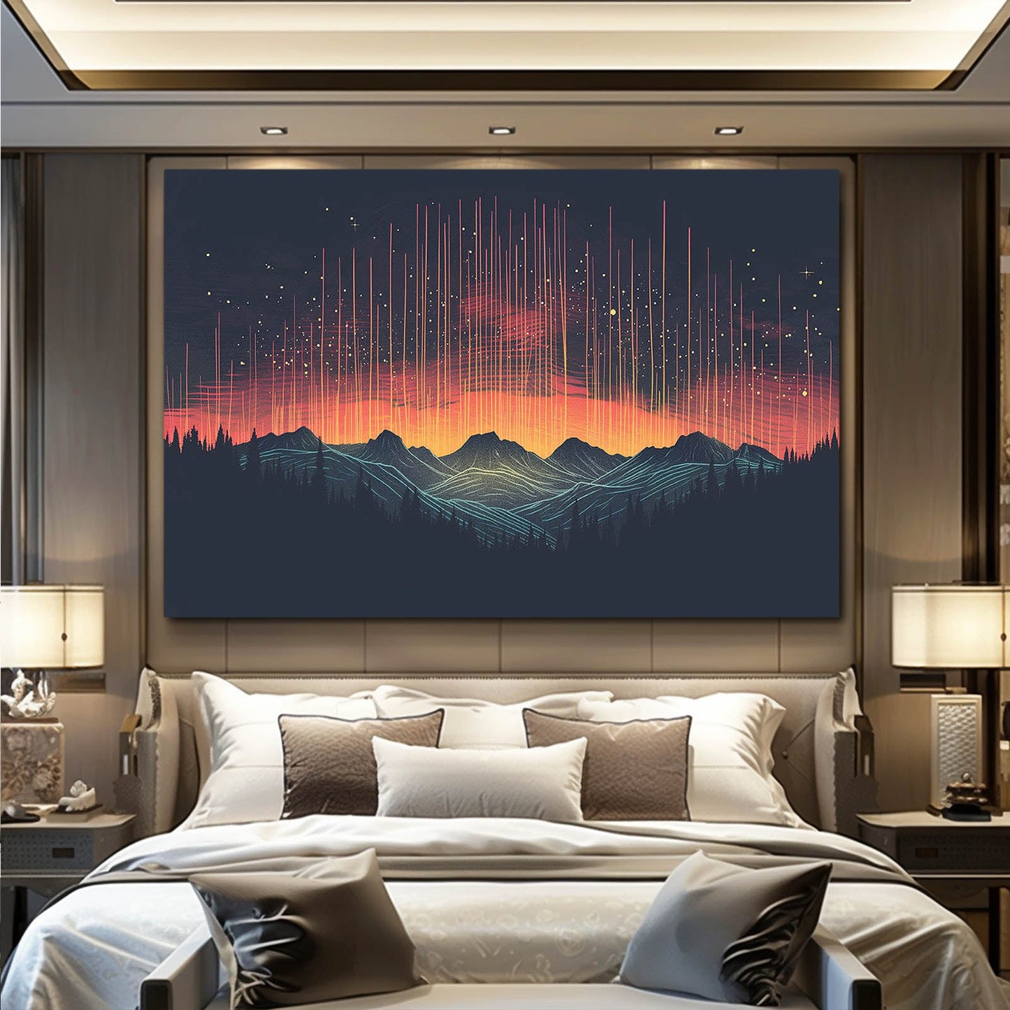 Boho Art For Wall — abstract canvas print in blue tones, view 4