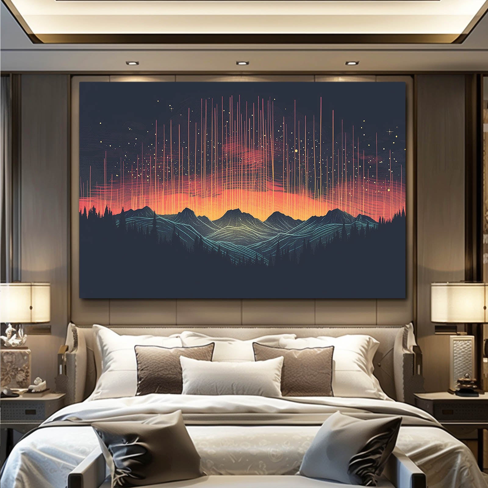 Boho Art For Wall — abstract canvas print in blue tones, view 4