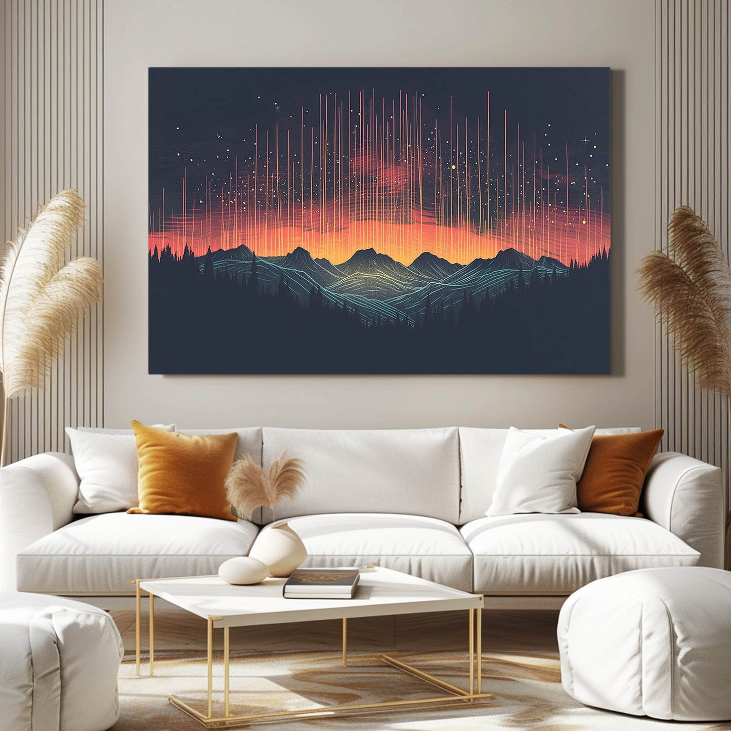 Boho Art For Wall — abstract canvas print in blue tones, view 5