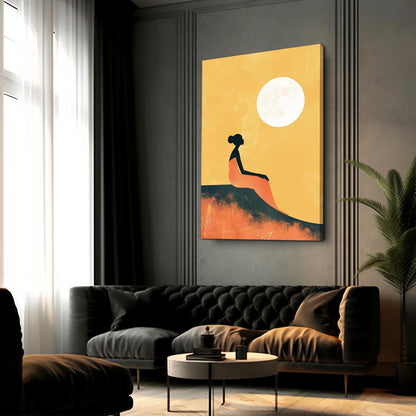 Boho Art Moon And Woman