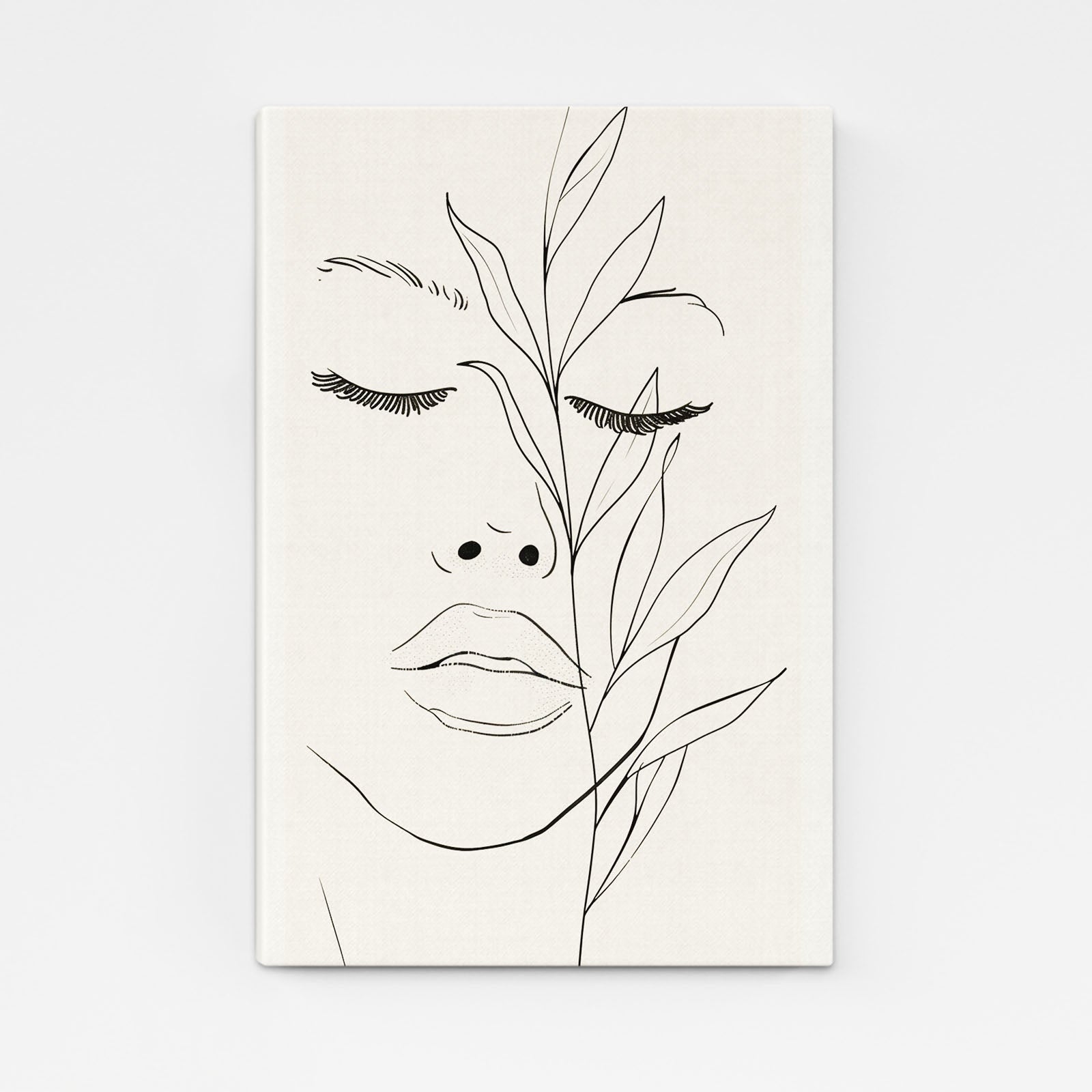 Boho Art Prints — botanical canvas print in white tones