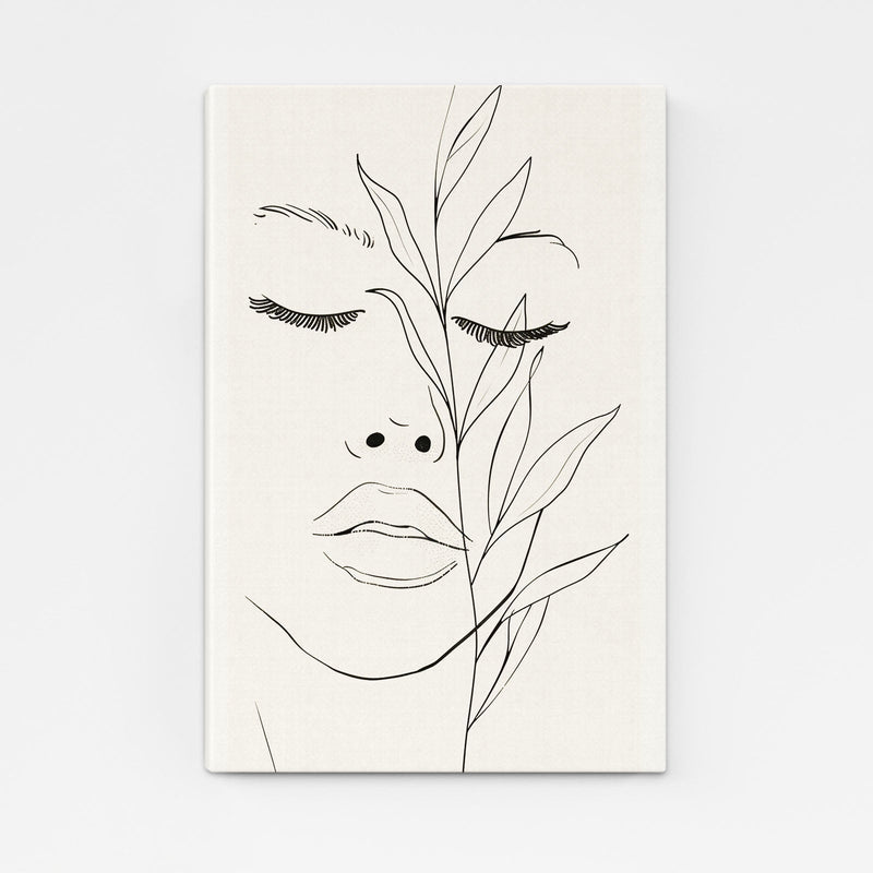 Boho Art Prints — botanical canvas print in white tones