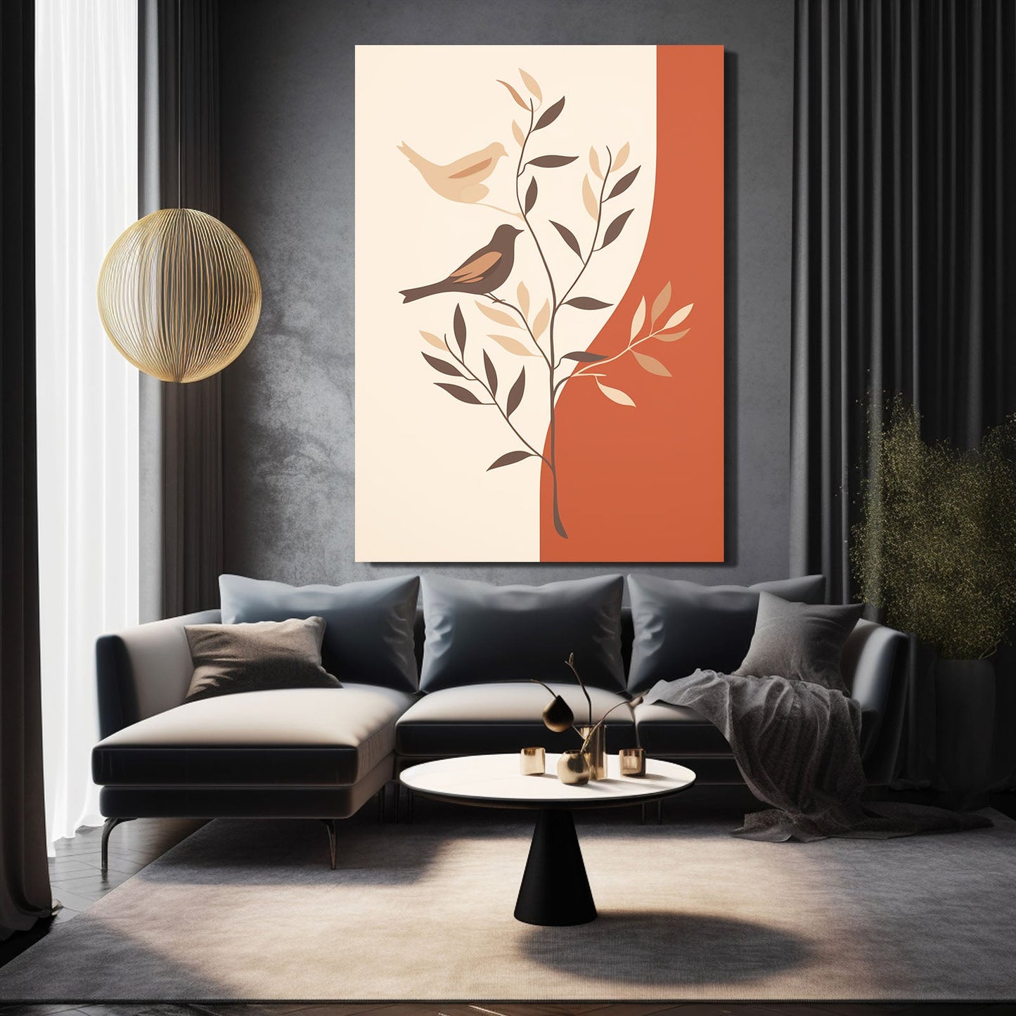 Boho Bird Branch Art