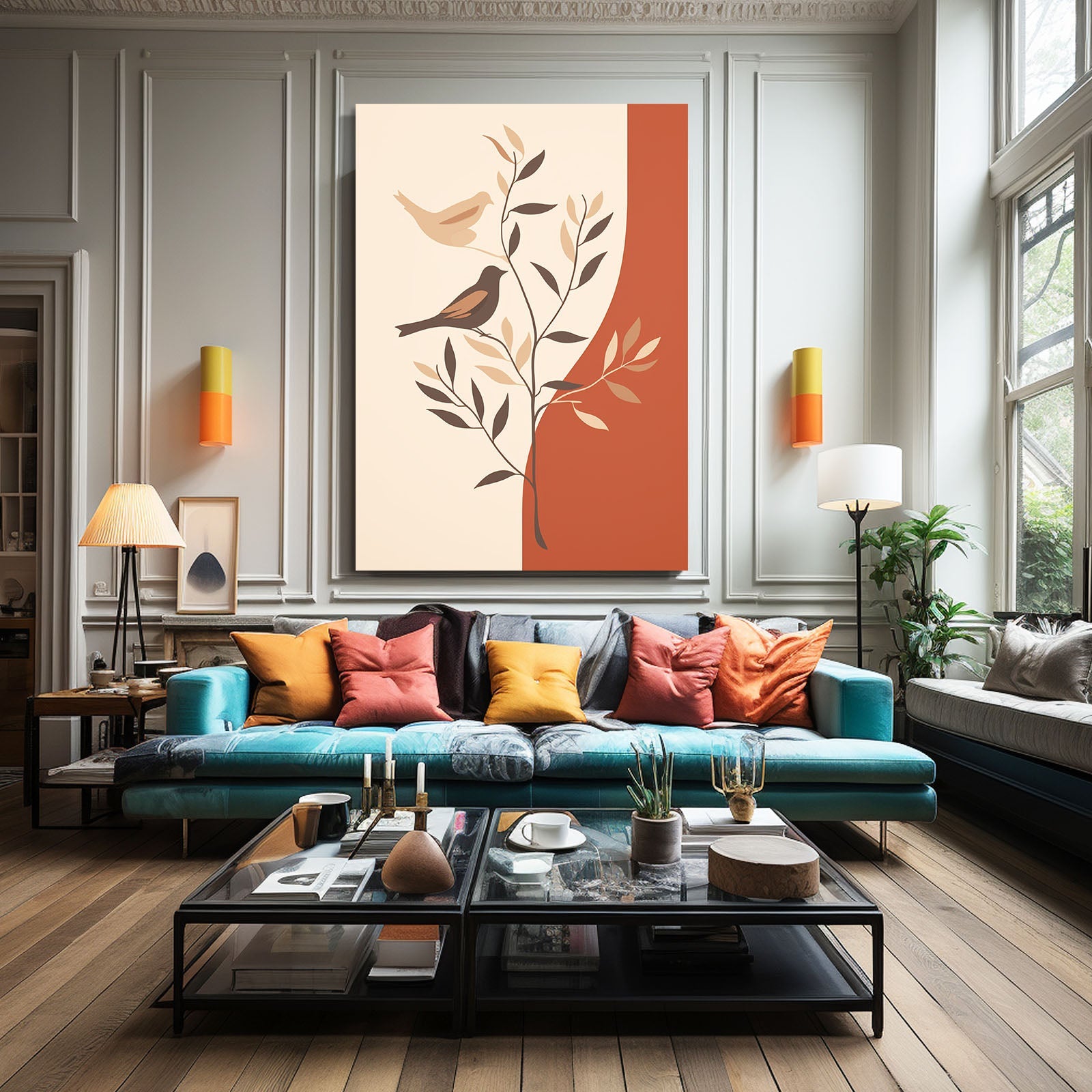 Boho Bird Branch Art