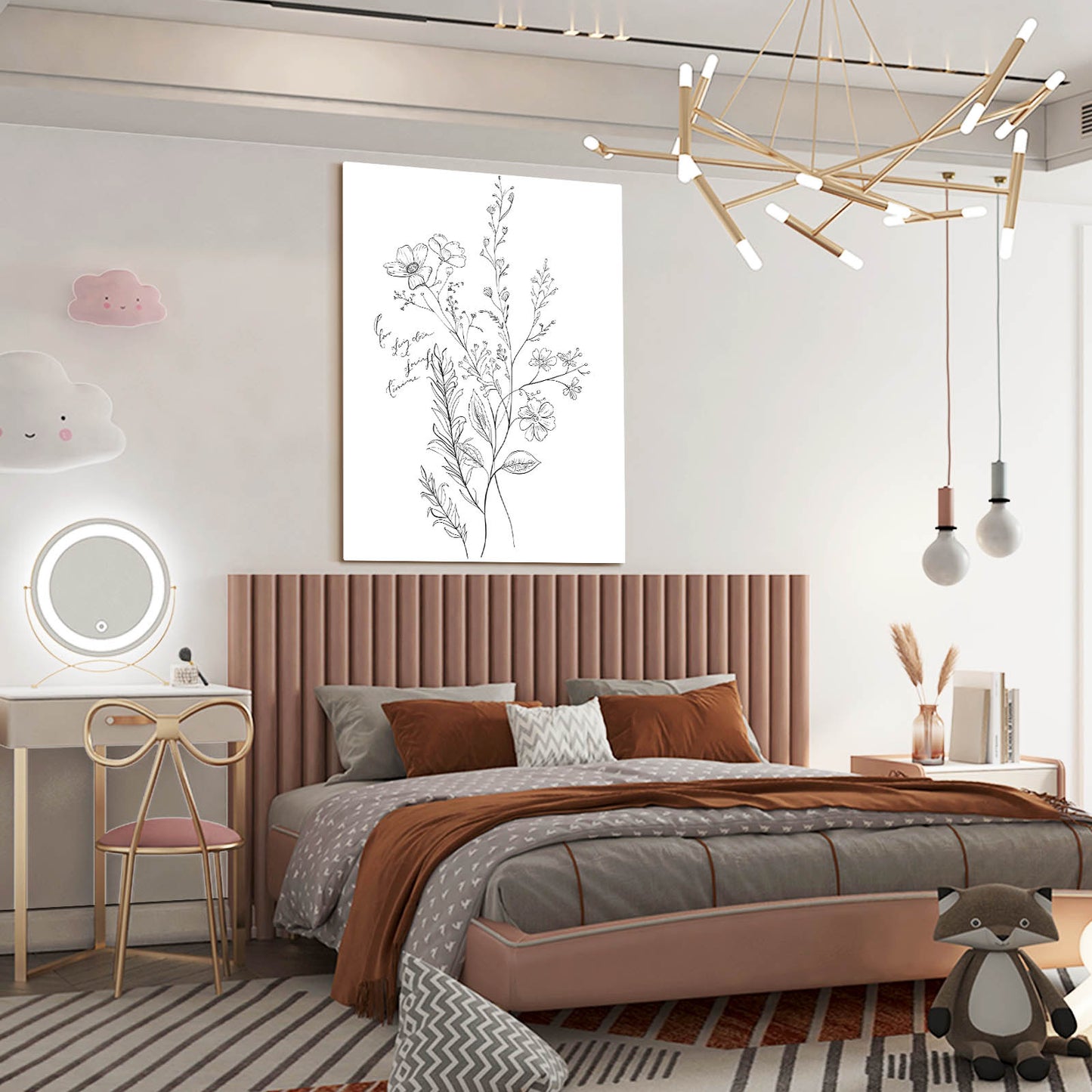 Boho Black & White Botanical Art