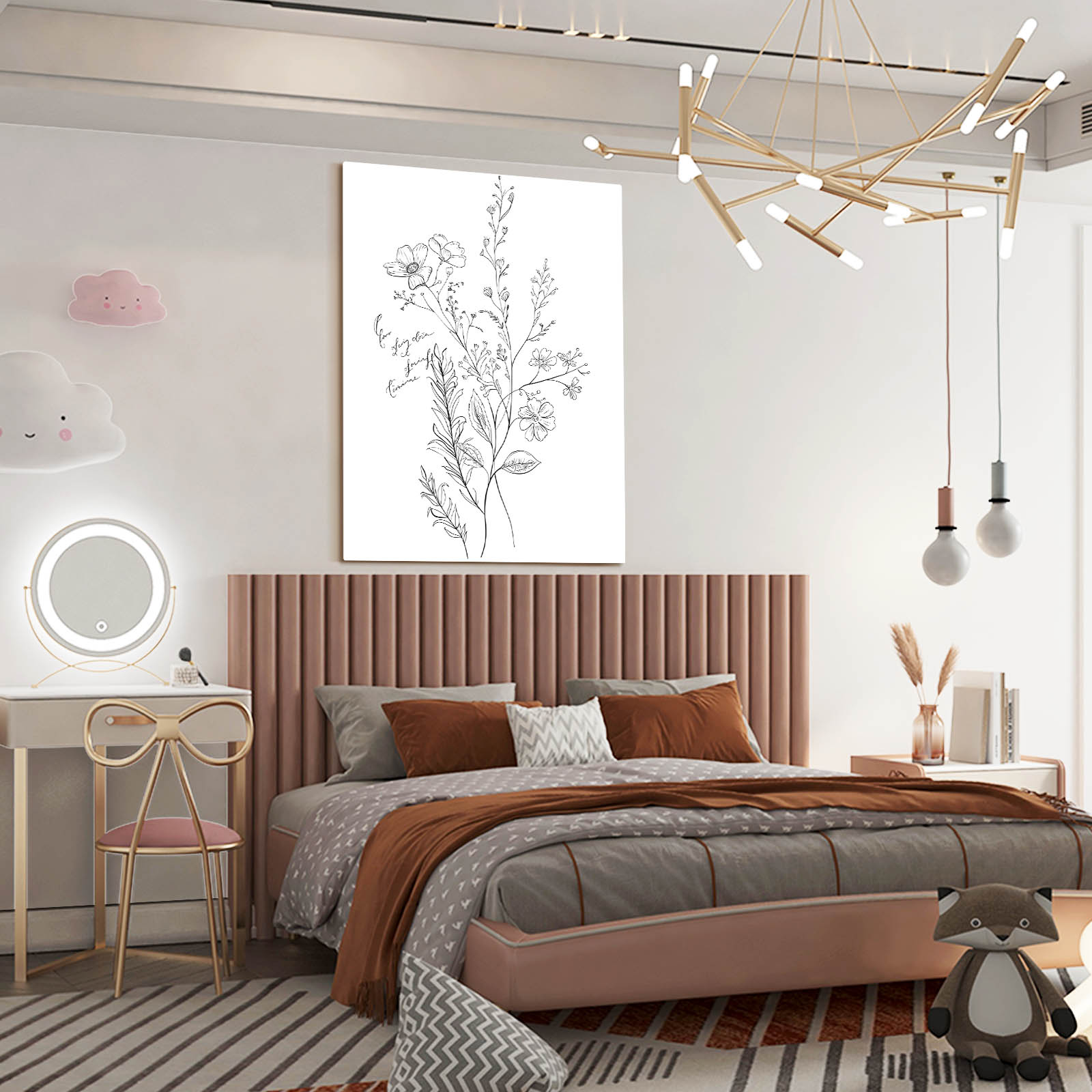 Boho Black & White Botanical Art