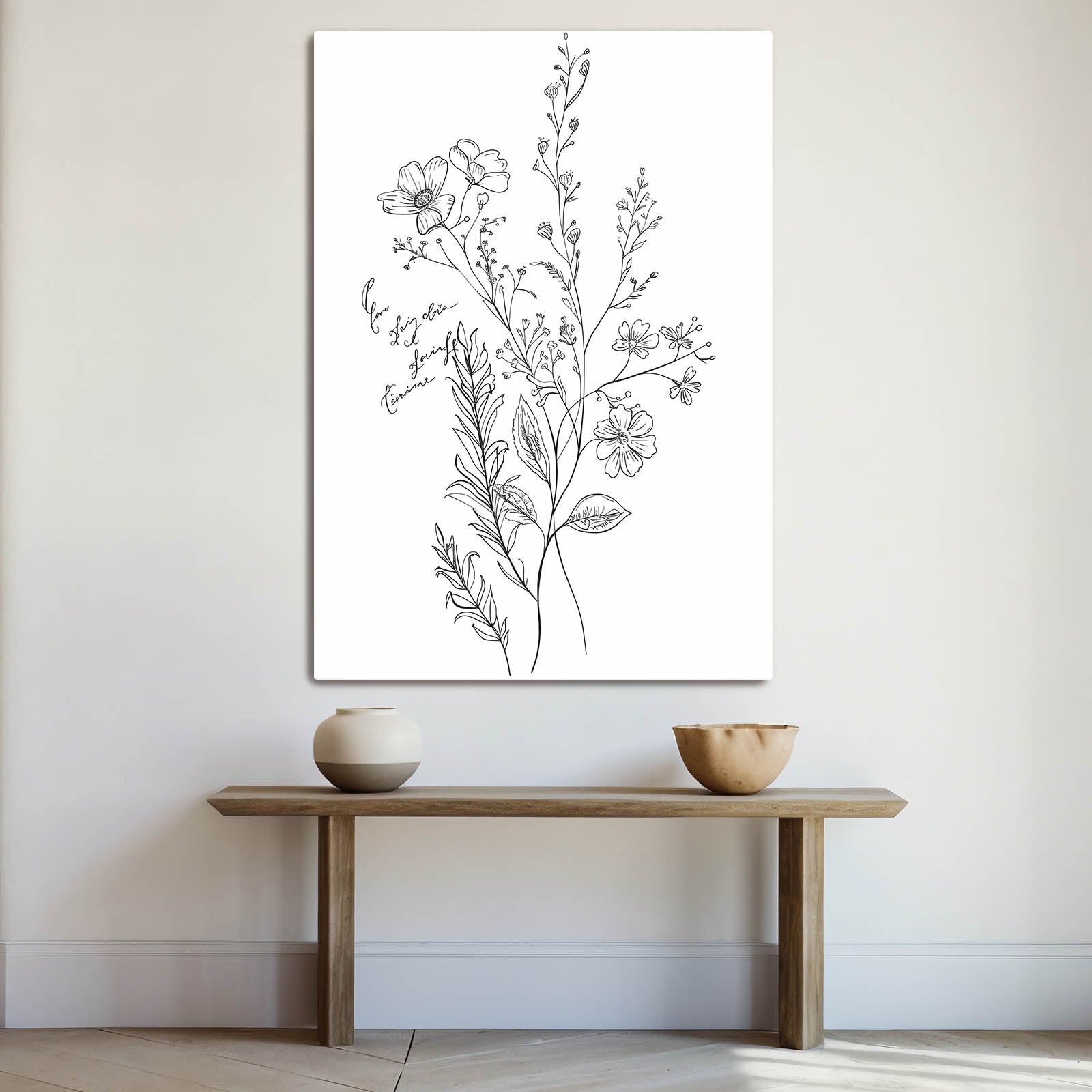 Boho Black & White Botanical Art