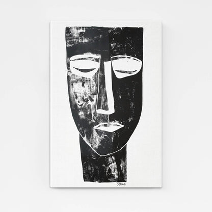 Boho Black & White Face Decor