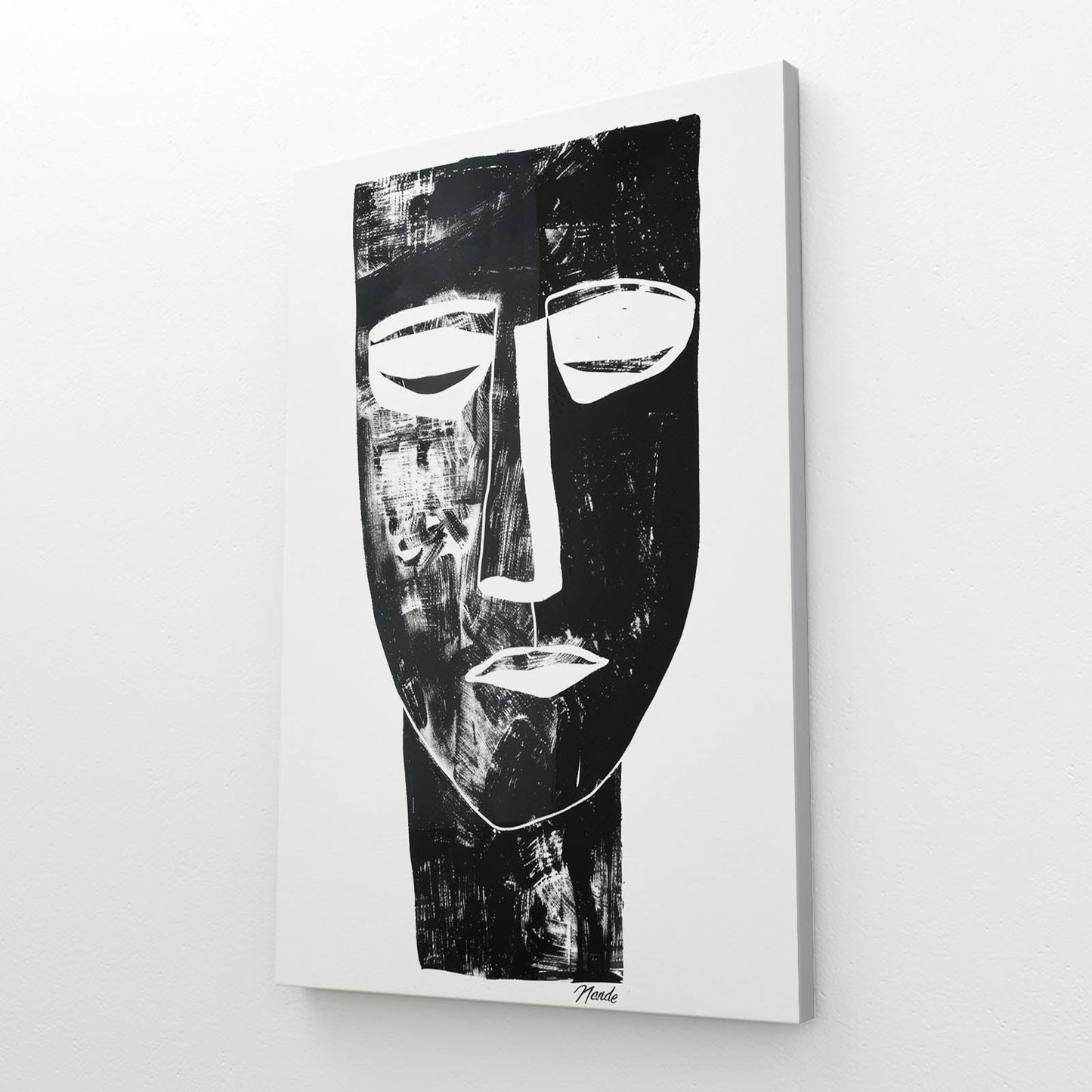 Boho Black & White Face Decor
