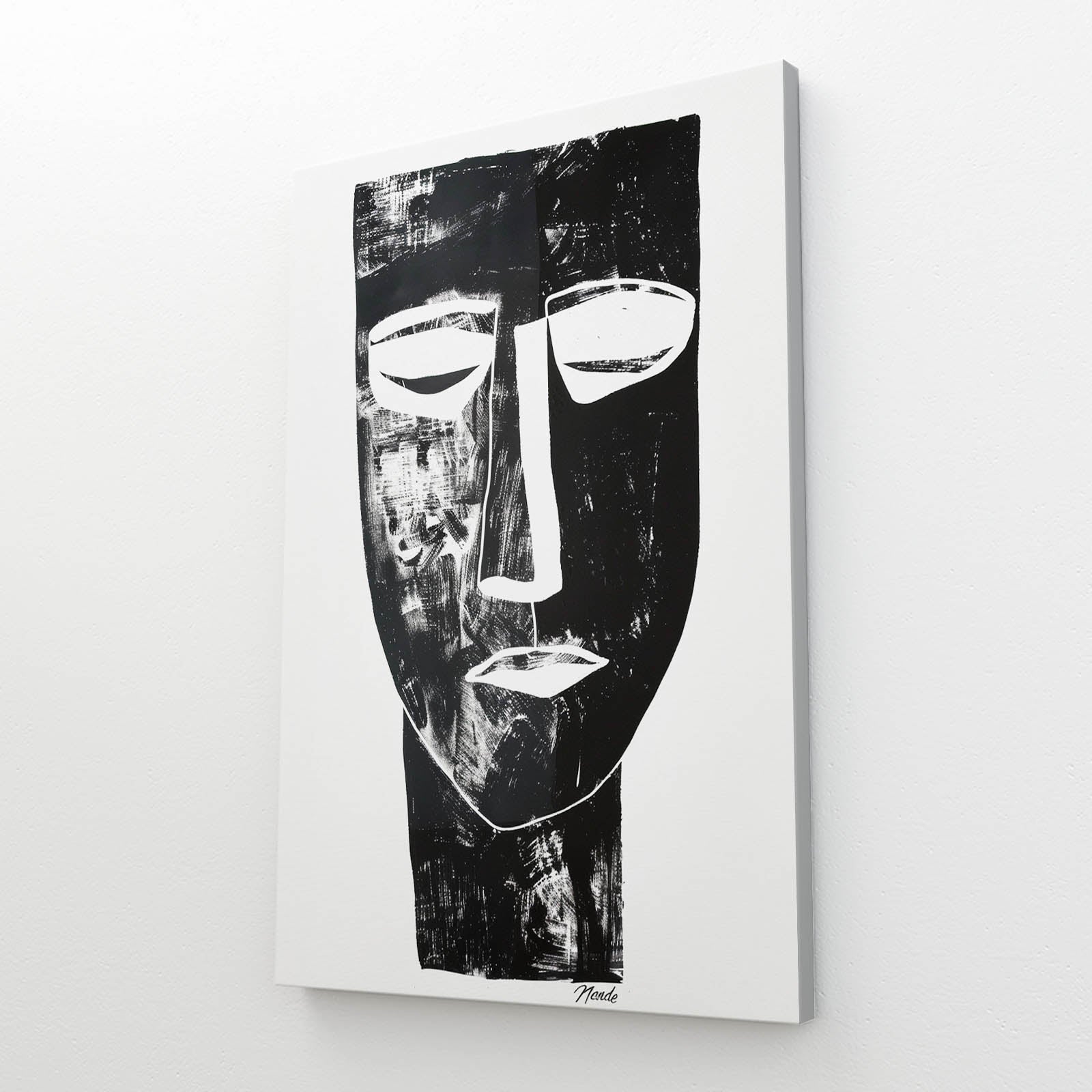 Boho Black & White Face Decor