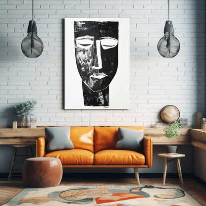 Boho Black & White Face Decor