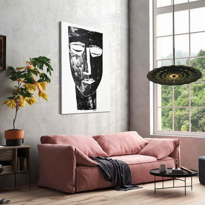 Boho Black & White Face Decor