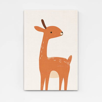 Boho Cartoon Deer Wall Art
