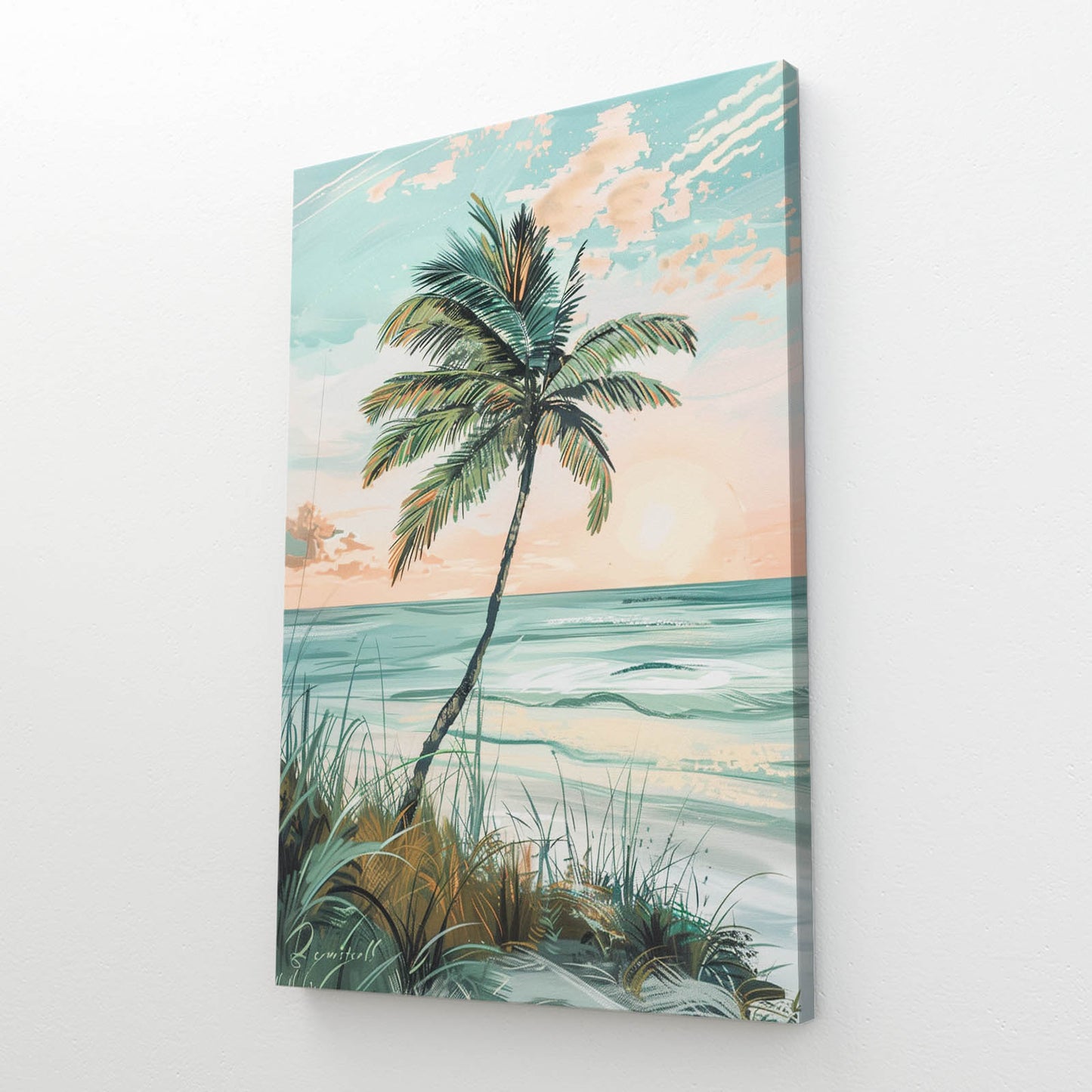 Boho Coastal Palm Print