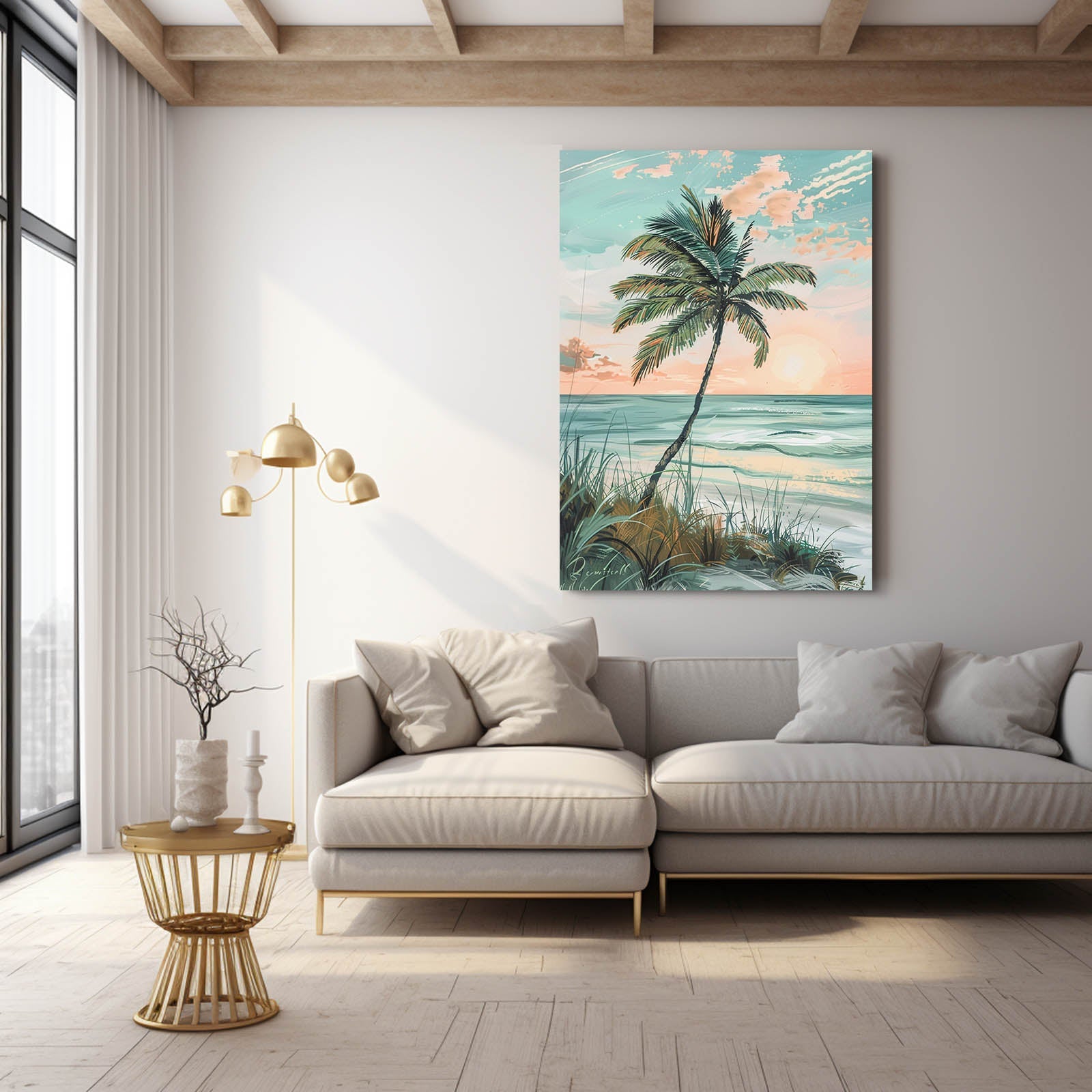 Boho Coastal Palm Print