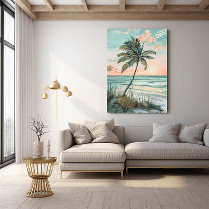 Boho Coastal Palm Print