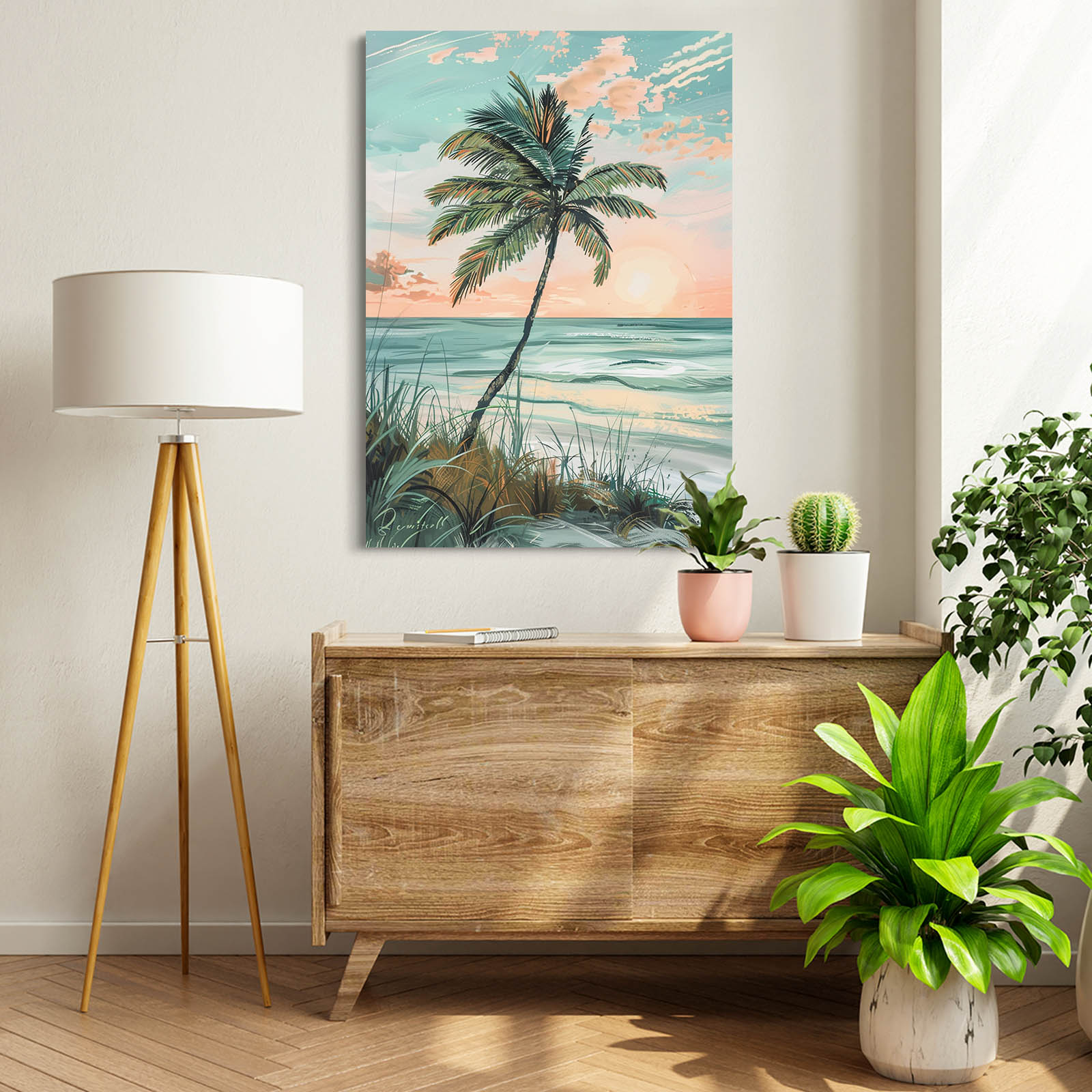 Boho Coastal Palm Print