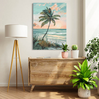Boho Coastal Palm Print