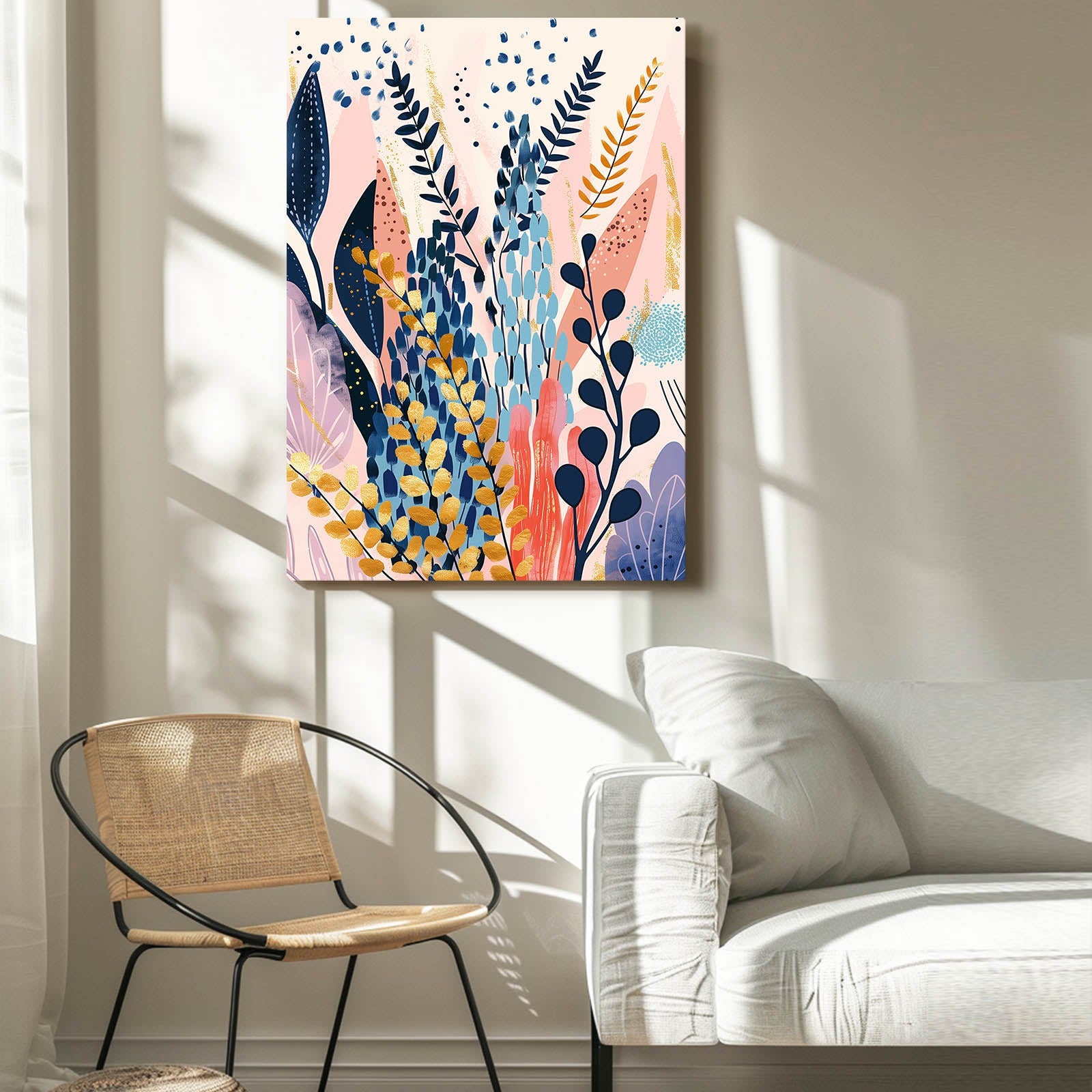 Boho Colorful Leaves Art